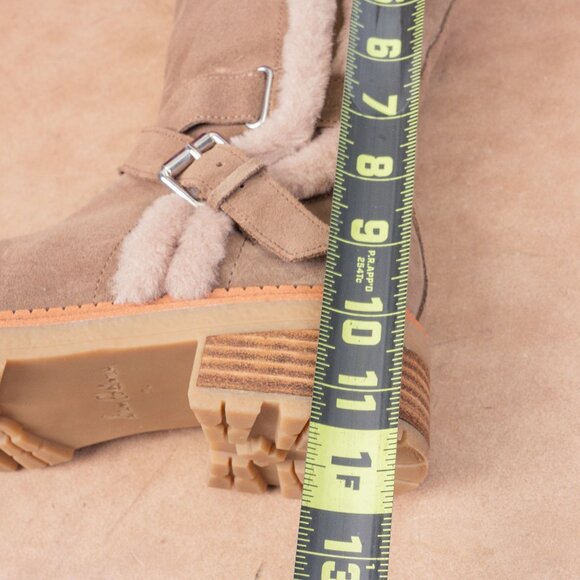 Sam Edelman Women Jailyn Taupe Waterproof Suede Plush Lined Zip Lug Boots sz 7.5 - Picture 7 of 8